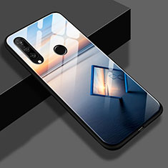 Silicone Frame Fashionable Pattern Mirror Case Cover K01 for Huawei P30 Lite XL Dark Gray
