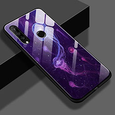 Silicone Frame Fashionable Pattern Mirror Case Cover K01 for Huawei P30 Lite XL Purple