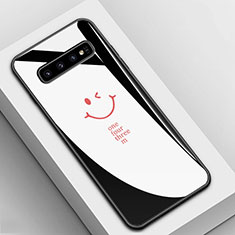 Silicone Frame Fashionable Pattern Mirror Case Cover K01 for Samsung Galaxy S10 5G Black