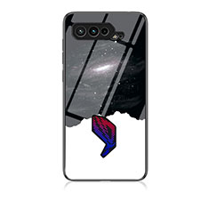 Silicone Frame Fashionable Pattern Mirror Case Cover LS1 for Asus ROG Phone 5 Pro Black