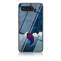 Silicone Frame Fashionable Pattern Mirror Case Cover LS1 for Asus ROG Phone 5 Pro Blue