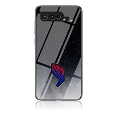 Silicone Frame Fashionable Pattern Mirror Case Cover LS1 for Asus ROG Phone 5 Pro Gray