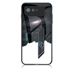 Silicone Frame Fashionable Pattern Mirror Case Cover LS1 for Asus ROG Phone 6 Black