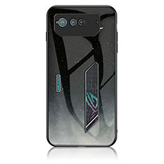 Silicone Frame Fashionable Pattern Mirror Case Cover LS1 for Asus ROG Phone 6 Pro Gray