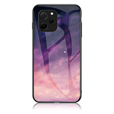 Silicone Frame Fashionable Pattern Mirror Case Cover LS1 for Huawei Enjoy 50z Purple