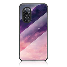 Silicone Frame Fashionable Pattern Mirror Case Cover LS1 for Huawei Nova 9 SE Purple