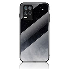 Silicone Frame Fashionable Pattern Mirror Case Cover LS1 for Realme 9 5G India Gray