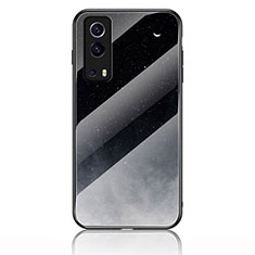 Silicone Frame Fashionable Pattern Mirror Case Cover LS1 for Vivo iQOO Z3 5G Gray