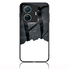 Silicone Frame Fashionable Pattern Mirror Case Cover LS1 for Vivo iQOO Z6 Pro 5G Black