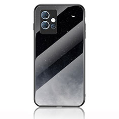 Silicone Frame Fashionable Pattern Mirror Case Cover LS1 for Vivo T1 5G India Gray