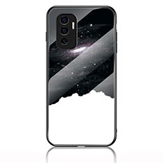 Silicone Frame Fashionable Pattern Mirror Case Cover LS1 for Vivo V23e Black