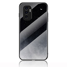 Silicone Frame Fashionable Pattern Mirror Case Cover LS1 for Vivo V23e Gray