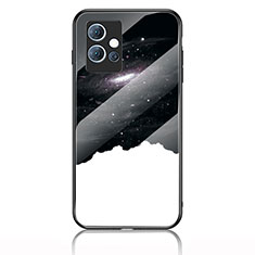 Silicone Frame Fashionable Pattern Mirror Case Cover LS1 for Vivo Y30 5G Black