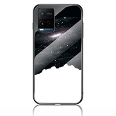 Silicone Frame Fashionable Pattern Mirror Case Cover LS1 for Vivo Y33T Black