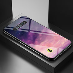 Silicone Frame Fashionable Pattern Mirror Case Cover LS1 for Xiaomi Black Shark 4S Pro 5G Purple