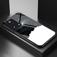 Silicone Frame Fashionable Pattern Mirror Case Cover LS1 for Xiaomi Mi 12 Lite NE 5G Black
