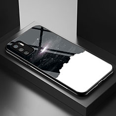 Silicone Frame Fashionable Pattern Mirror Case Cover LS1 for Xiaomi POCO M3 Pro 5G Black