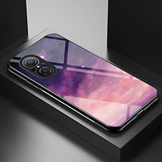 Silicone Frame Fashionable Pattern Mirror Case Cover LS2 for Huawei Nova 9 SE Purple