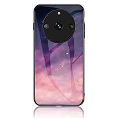 Silicone Frame Fashionable Pattern Mirror Case Cover LS2 for Realme 11 Pro 5G Purple