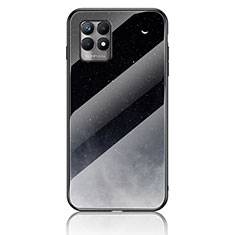 Silicone Frame Fashionable Pattern Mirror Case Cover LS2 for Realme 8i Gray