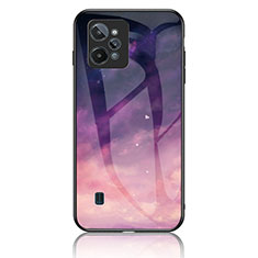 Silicone Frame Fashionable Pattern Mirror Case Cover LS2 for Realme C31 Purple