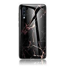 Silicone Frame Fashionable Pattern Mirror Case Cover LS2 for Samsung Galaxy A70 Gold and Black