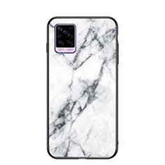 Silicone Frame Fashionable Pattern Mirror Case Cover LS2 for Vivo V20 (2021) White