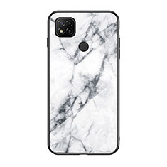 Silicone Frame Fashionable Pattern Mirror Case Cover LS2 for Xiaomi Redmi 9 India White