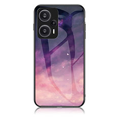 Silicone Frame Fashionable Pattern Mirror Case Cover LS2 for Xiaomi Redmi Note 12 Turbo 5G Purple