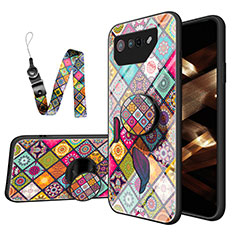 Silicone Frame Fashionable Pattern Mirror Case Cover LS3 for Asus ROG Phone 7 Mixed