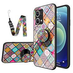 Silicone Frame Fashionable Pattern Mirror Case Cover LS3 for Oppo F21 Pro 4G Mixed