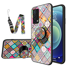 Silicone Frame Fashionable Pattern Mirror Case Cover LS3 for Oppo K9 5G Colorful