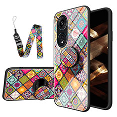 Silicone Frame Fashionable Pattern Mirror Case Cover LS3 for Oppo Reno8 T 4G Mixed