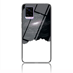 Silicone Frame Fashionable Pattern Mirror Case Cover LS3 for Vivo V20 (2021) Black