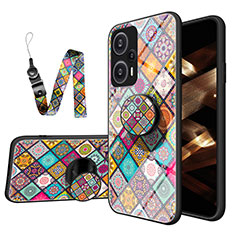 Silicone Frame Fashionable Pattern Mirror Case Cover LS3 for Xiaomi Poco F5 5G Colorful