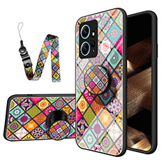 Silicone Frame Fashionable Pattern Mirror Case Cover LS3 for Xiaomi Redmi Note 12 4G Colorful