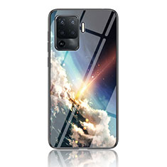 Silicone Frame Fashionable Pattern Mirror Case Cover LS4 for Oppo Reno5 Lite Mixed