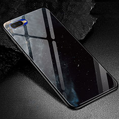 Silicone Frame Fashionable Pattern Mirror Case Cover M01 for Oppo K1 Black