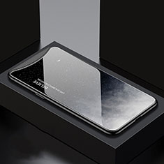 Silicone Frame Fashionable Pattern Mirror Case Cover S01 for Oppo Find X Super Flash Edition Gray