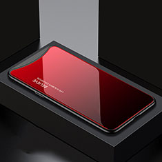Silicone Frame Fashionable Pattern Mirror Case Cover S01 for Oppo Find X Super Flash Edition Red