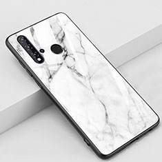 Silicone Frame Fashionable Pattern Mirror Case Cover S02 for Huawei P20 Lite (2019) White