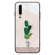 Silicone Frame Fashionable Pattern Mirror Case Cover S04 for Huawei P30 White