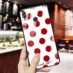 Silicone Frame Fashionable Pattern Mirror Case for Huawei Honor V10 Lite Red