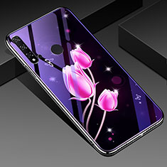 Silicone Frame Flowers Mirror Case Cover for Huawei P20 Lite (2019) Pink