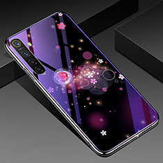 Silicone Frame Flowers Mirror Case Cover for Oppo K5 Purple