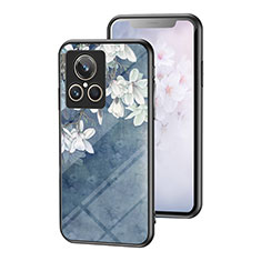 Silicone Frame Flowers Mirror Case Cover for Realme GT2 Master Explorer Blue