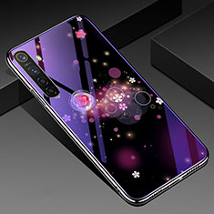 Silicone Frame Flowers Mirror Case Cover for Realme XT Purple