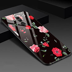 Silicone Frame Flowers Mirror Case Cover H02 for Huawei Mate 20 Lite Black