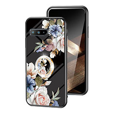 Silicone Frame Flowers Mirror Case Cover S01 for Asus ROG Phone 3 Black