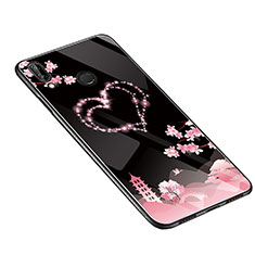 Silicone Frame Flowers Mirror Case Cover S01 for Huawei P20 Lite Pink